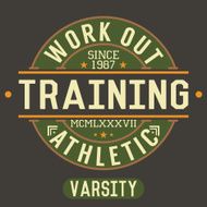 T-shirt Printing design typography graphics Trening and workout vector illustration N3