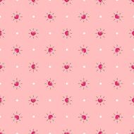 Vector pink hearts with rays seamless pattern Hearts background in