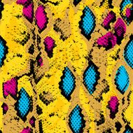 Snake skin texture Seamless pattern pink blue orange black yellow