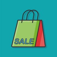 shopping paper bag color line icon N2