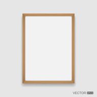 Wooden photo frame Vector illustration