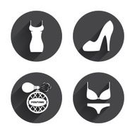 Women dress icon Sexy shoe sign Perfume N8