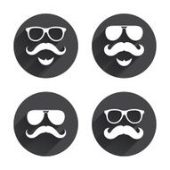 Mustache and Glasses icons Hipster symbols N5