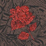 Floral Pattern with red Flower Rose