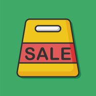 shopping paper bag color line icon N3