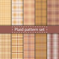 Plaid pattern set seamless background