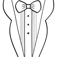 Abstract hand-drawn sketchy black tuxedo N6
