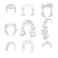 Set of blond hair styling