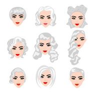 Set of blond hair styling N2