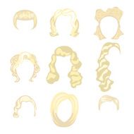 Set of blond hair styling N3