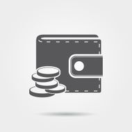 Wallet with coins icon