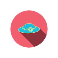 Female hat with flower icon Women headdress N7