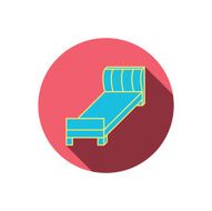 Single bed icon Bedroom furniture sign N7
