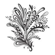 Black and White Vector Ornament N2