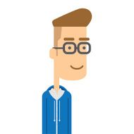 Techie guy hipster in polo and hoodie with glasses