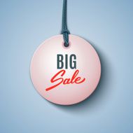 Big sale black tag round banner advertising vector illustration