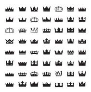 Set of black vector crowns
