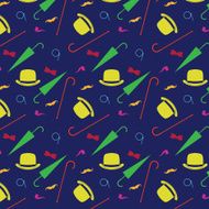 Retro gentleman elements seamless pattern