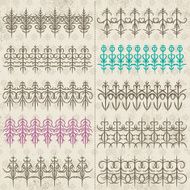 Calligraphy decorative borders ornamental rules dividers