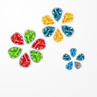 Jewel flowers Vector illustration