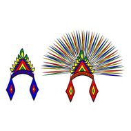 warrior Bonnet Aztec head Hand drawing Old Mexico