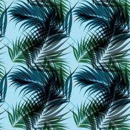 Seamless fashion pattern with palm leaves N4