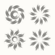Elements collection circle floral