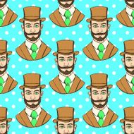Sketch man in hat vintage style