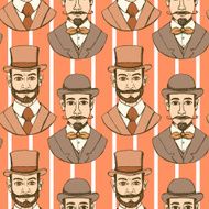 Sketch man in hat vintage style N2