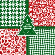 Christmas seamless pattern of icons and fashion texture
