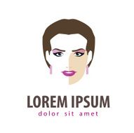 beauty salon vector logo design template girl young woman or