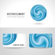 Business card template set abstract blue circle background Vector illustration