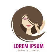 beauty salon vector logo design template girl young woman or N3