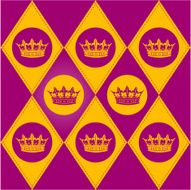 Modern diamond pattern with royal crown