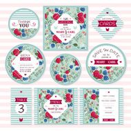 Set of floral wedding cards N2
