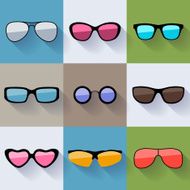 Set of different styles sunglasses