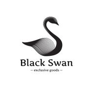 Vector minimalistic swan logo Beautiful black ink style logotype