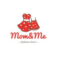 Vector retro style dresses for mother and daughter logotype Fashion