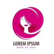 young woman vector logo design template cosmetic makeup or beauty