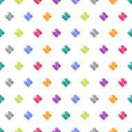 Cartoon gems white seamless pattern