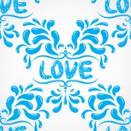 Vector petals seamless pattern element Heart resembling shapes N2
