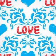 Vector damask seamless pattern element With abstract handwriting N3