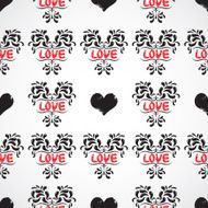 Vector petals seamless pattern element Heart resembling shapes N3