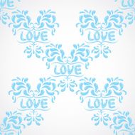 Vector damask seamless pattern element With abstract handwriting N4