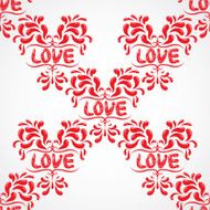 Vector petals seamless pattern element Heart resembling shapes N4