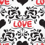 Vector damask seamless pattern element With abstract handwriting N5
