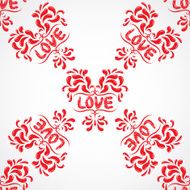 Vector petals seamless pattern element Heart resembling shapes N6