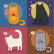 Set of cute cats N4