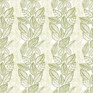 Seamless leaves pattern floral wallpaper hand drawn vector