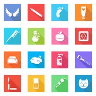 Beauty and cosmetics icons flat set